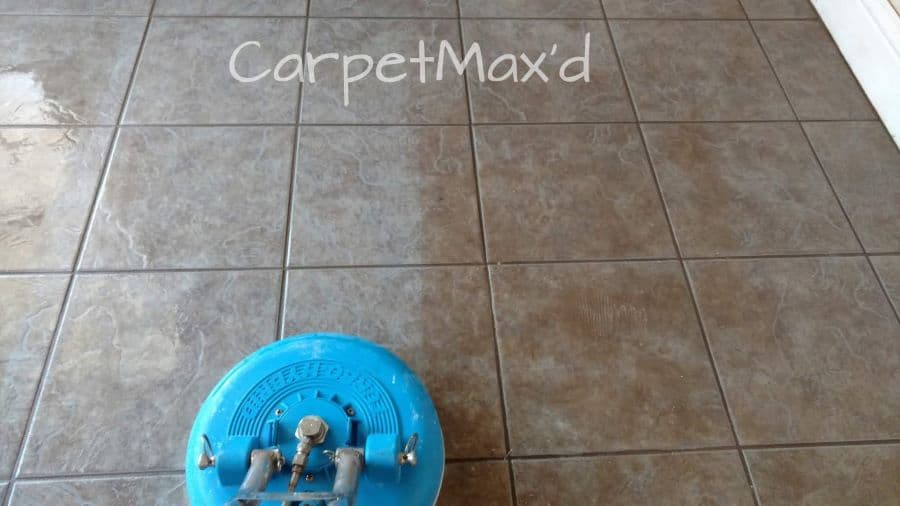 Before and after tile and grout cleaning in a Midland, TX home