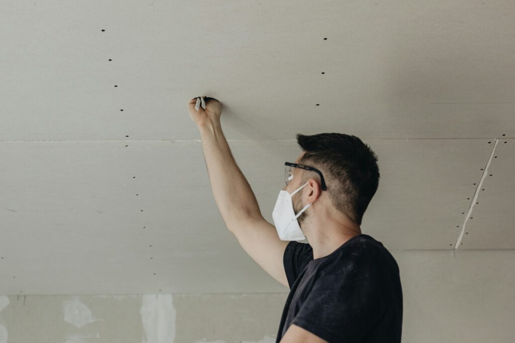 cleaning the ceiling